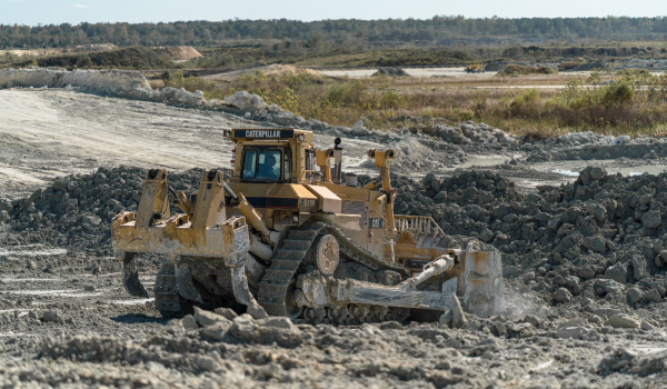Cat Heavy Equipment In Action At Job Site