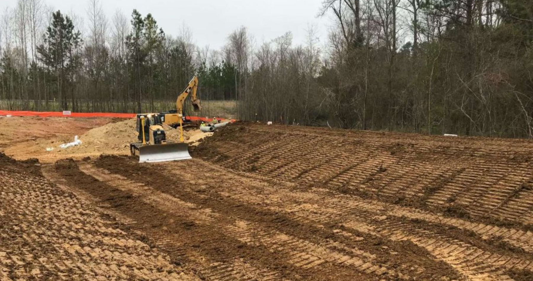 Cat Bulldozer At Chatham Park Decentralized Water Resource Recovery Facility Project Site
