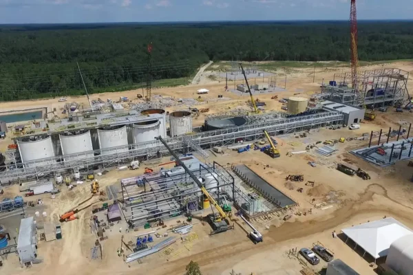 Aerial view of construction work at Haile Gold Mine