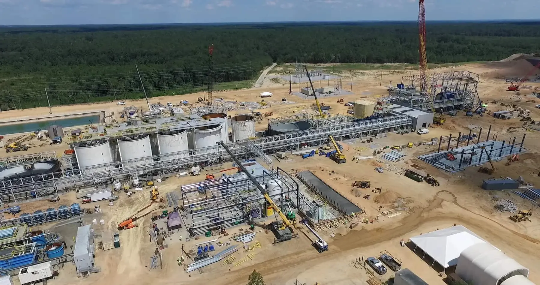 Aerial view of construction work at Haile Gold Mine