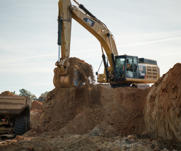 Cat 349f Moving Dirt At Mass Excavation Job Site