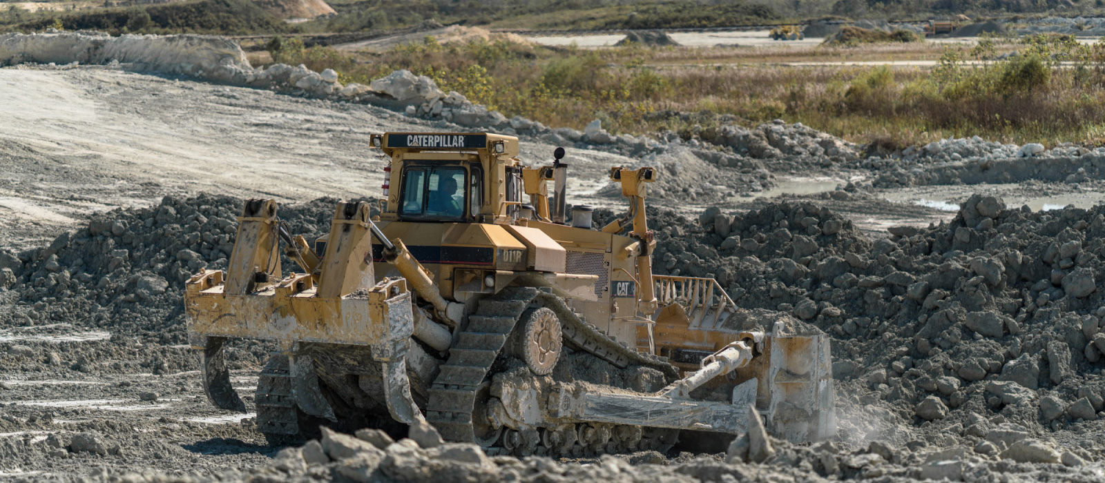 Cat Heavy Equipment At Mass Excavation Job Site