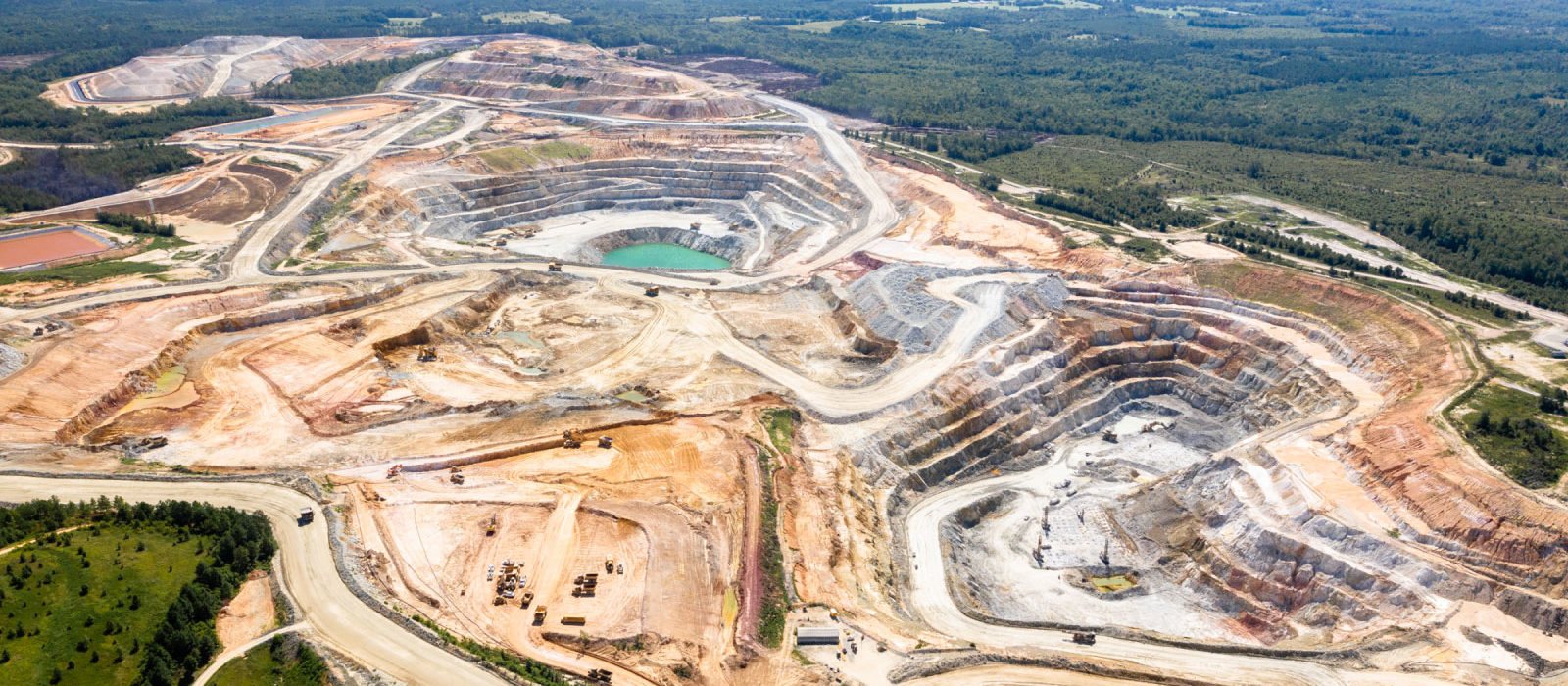 Aerial View Of A Mining Job Site
