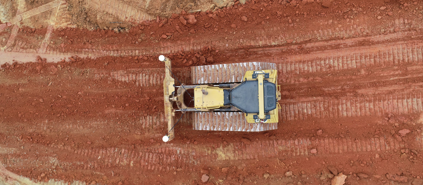 Red Deere-Blue Cell aerial photo of scraper