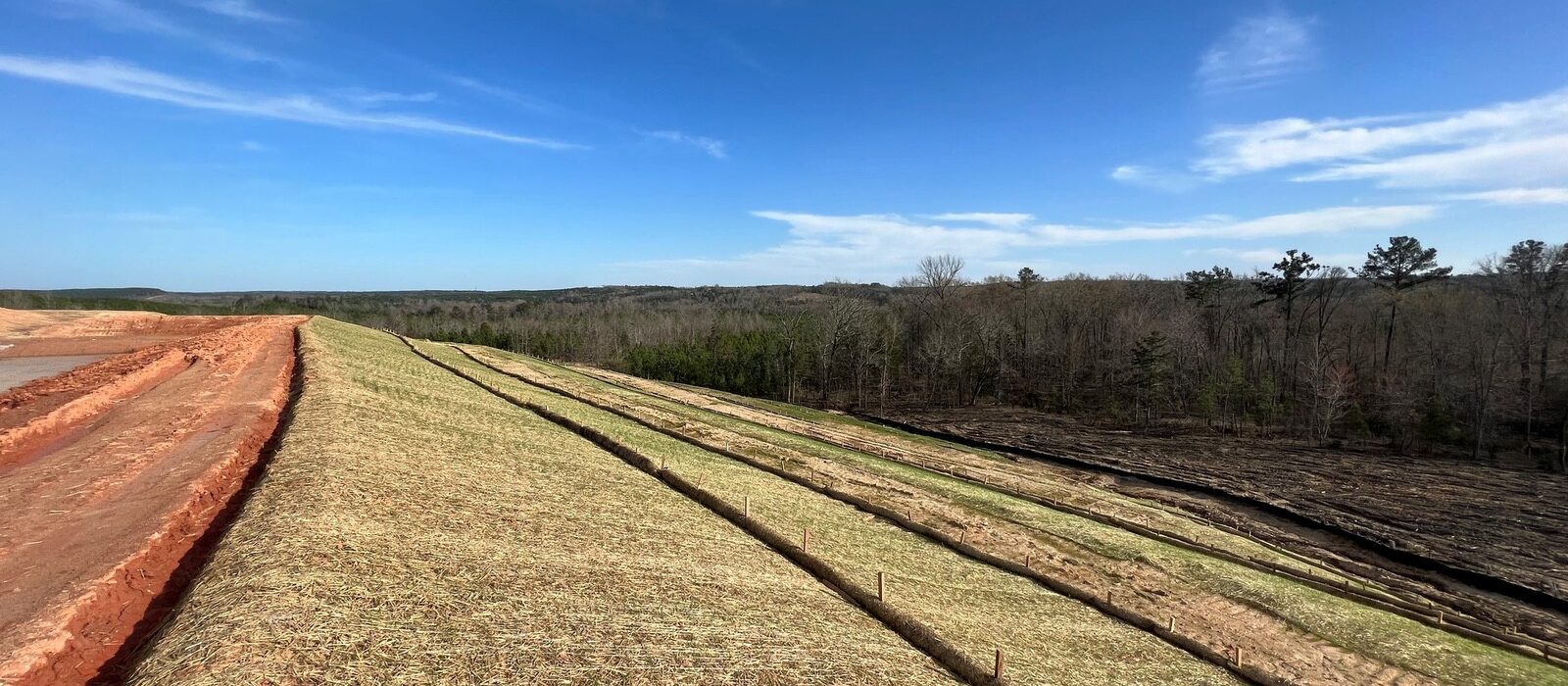 Project-Industrial-Blackstock Commerce Center-sloped earth with hay and seed