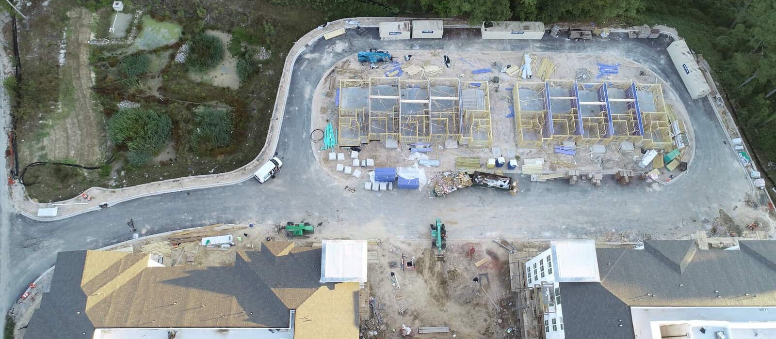 aerial view of Project-Commercial-Cardinal Crossing in construction